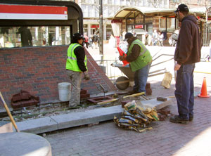 Preparing for new bench foundation